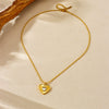 Fashion Simple Heart Pendant Stainless Steel Goldplated Jewelry Necklace
