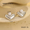 Fashion Simple Heartshaped And Geometric Stainless Steel 18K Gold Plated Earrings Jewelry For Women