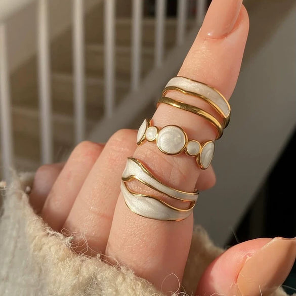 Fashion Simple Highend Open Ring Stainless Steel Geometric Gold Plated Unisex