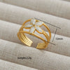 Fashion Simple Highend Open Ring Stainless Steel Geometric Gold Plated Unisex