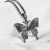 Fashion Simple Inlaid Rhinestone Butterfly Pendant Alloy Necklace