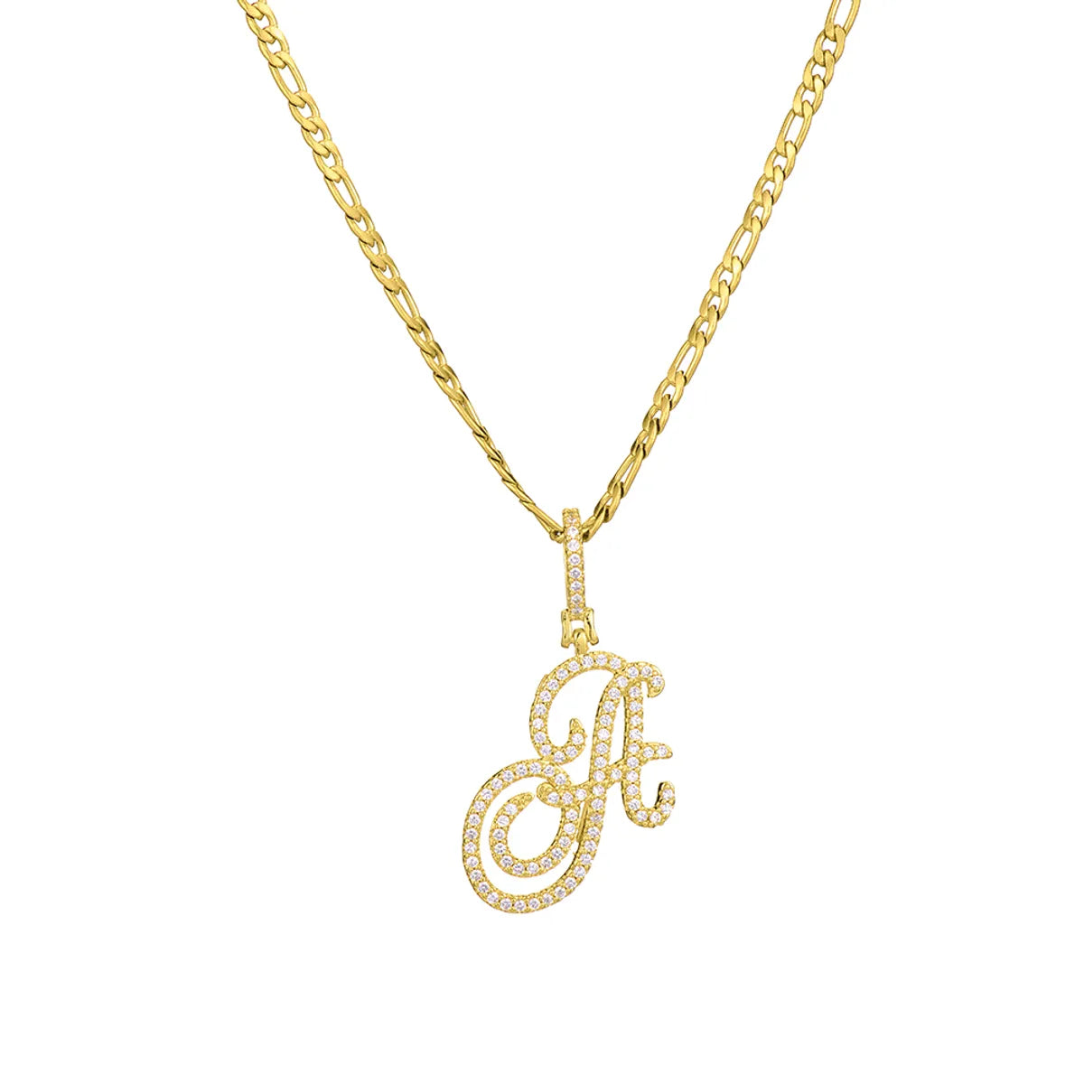 Fashion Letter 304 Stainless Steel Copper Plating Zircon 18K Gold Plated Women'S Necklace