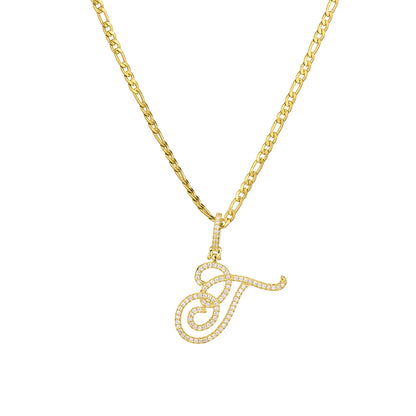 Fashion Letter 304 Stainless Steel Copper Plating Zircon 18K Gold Plated Women'S Necklace