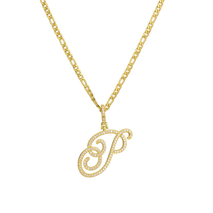 Fashion Letter 304 Stainless Steel Copper Plating Zircon 18K Gold Plated Women'S Necklace