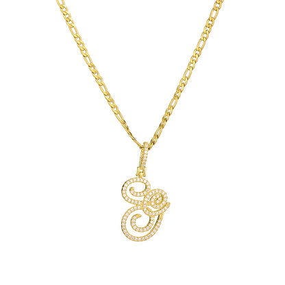 Fashion Letter 304 Stainless Steel Copper Plating Zircon 18K Gold Plated Women'S Necklace