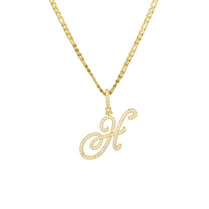 Fashion Letter 304 Stainless Steel Copper Plating Zircon 18K Gold Plated Women'S Necklace