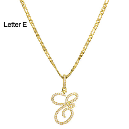 Fashion Letter 304 Stainless Steel Copper Plating Zircon 18K Gold Plated Women'S Necklace