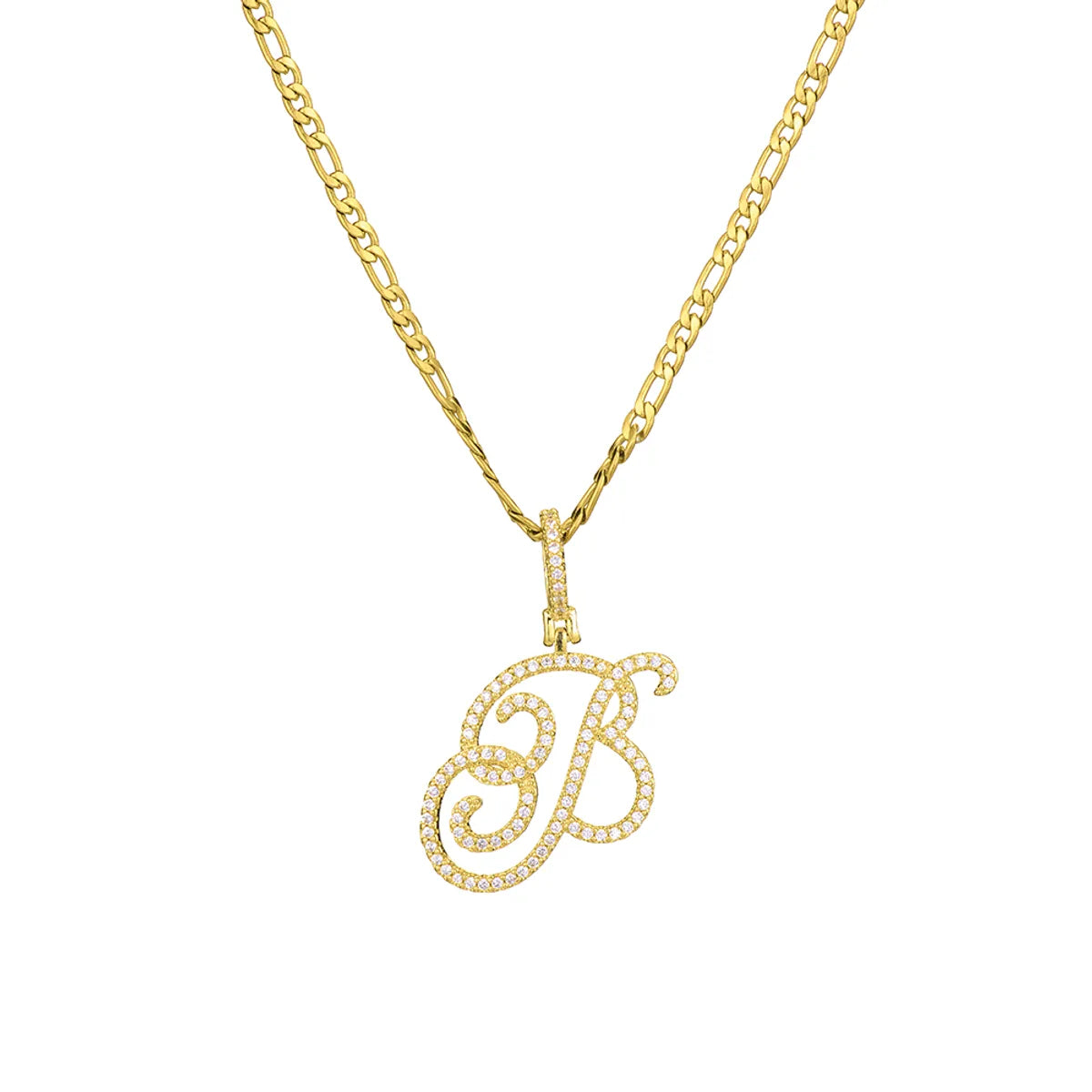 Fashion Letter 304 Stainless Steel Copper Plating Zircon 18K Gold Plated Women'S Necklace