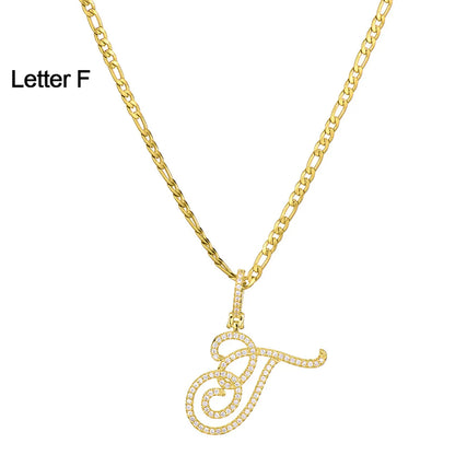 Fashion Letter 304 Stainless Steel Copper Plating Zircon 18K Gold Plated Women'S Necklace