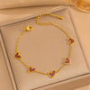 Fashion Simple Light Luxury All Match Titanium Steel Heart Shaped Plated Bracelet Jewelry With Electroplating Treatment