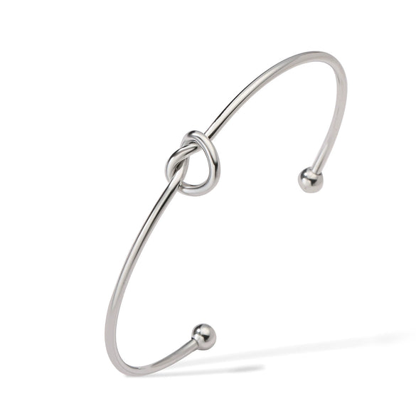 Fashion Simple Love Knot Opening Stainless Steel Women's Bracelet With 18K Gold Plating