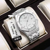 Fashion Simple Men's Stainless Steel Alloy Quartz Wristwatch Round Dial Luminous Waterproof