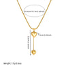 Fashion Simple Metal Heart Pendant Tassel Chain Stainless Steel Gold Plated Necklace For Women