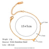 Fashion Simple Niche Allmatch Titanium Steel And Stainless Steel 18K Gold Plated Heart Pendant Chain Bracelet For Women