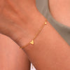 Fashion Simple Niche Allmatch Titanium Steel And Stainless Steel 18K Gold Plated Heart Pendant Chain Bracelet For Women