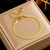 Fashion Simple Niche Design Snake Bone Chain Plain Ring Jewelry Bracelet Titanium Steel Electroplated Unisex