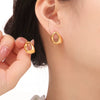 Fashion Simple Niche Design 316L Stainless Steel Gold Plated Irregular Geometric Earrings Jewelry For Women