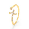 Fashion Simple Open Cross Inlaid Zircon Copper Ring Wholesale Nihaojewelry