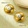 Fashion Simple Palace Style Stainless Steel 18K Electroplated Geometric Circle Inlaid With Natural Stone Women's Earrings