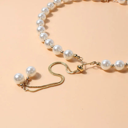 Fashion Simple Pearl Pull-Out Small Beads Pendant Female Necklace