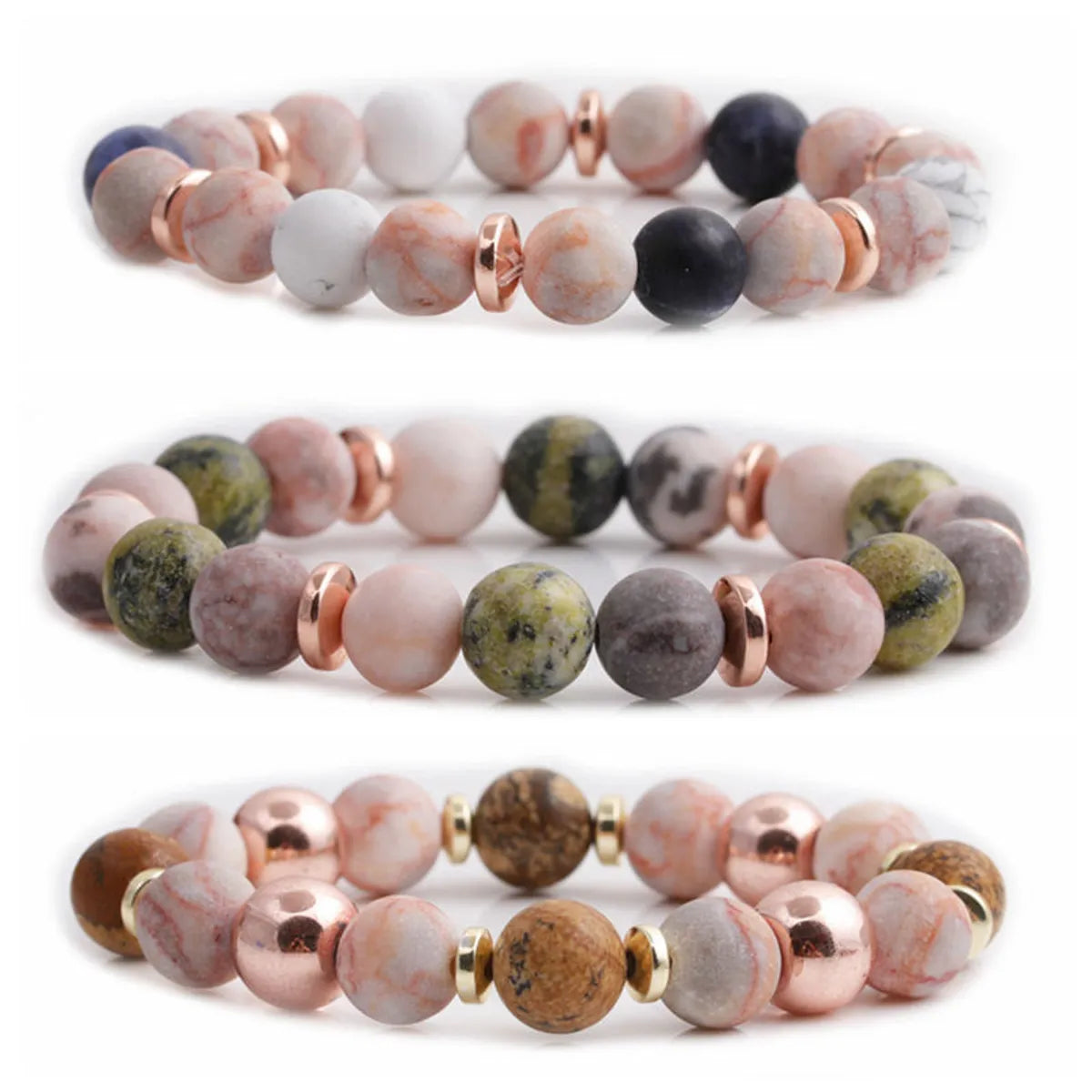 Fashion Geometric Natural Stone No Inlaid Bracelets