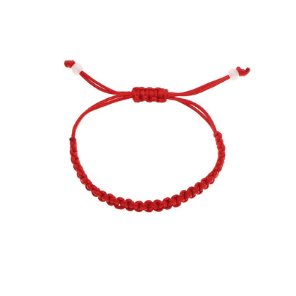 Fashion Simple Retro Solid Color Red Rope Beaded Bracelet