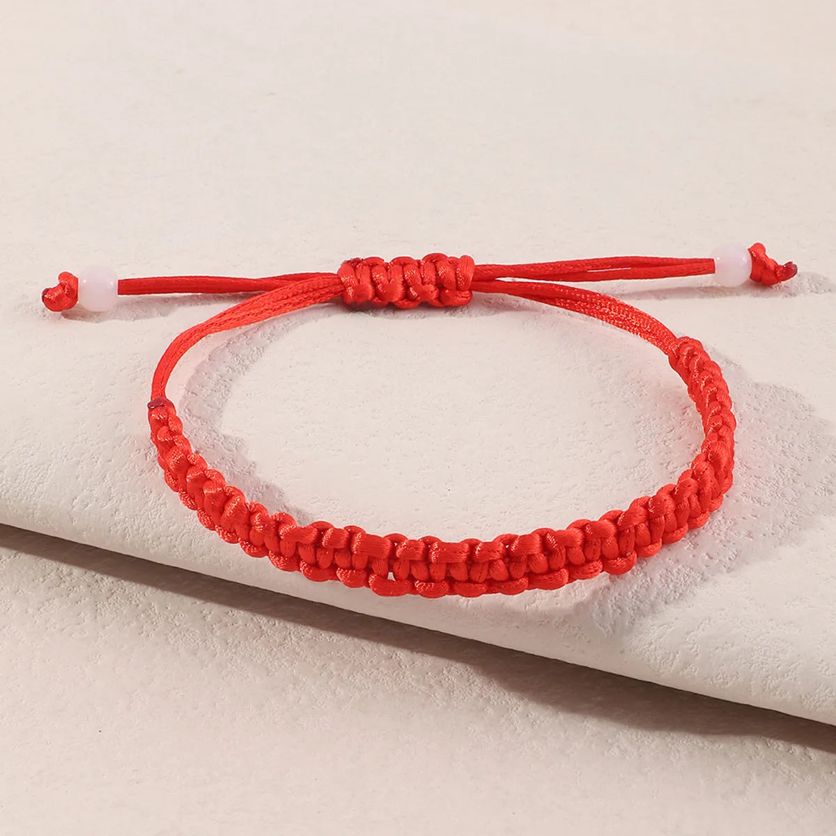 Fashion Simple Retro Solid Color Red Rope Beaded Bracelet