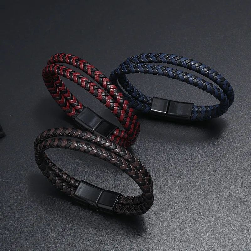 Fashion Geometric Pu Leather No Inlaid Unisex Bracelets