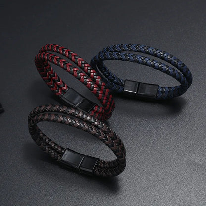 Fashion Geometric Pu Leather No Inlaid Unisex Bracelets