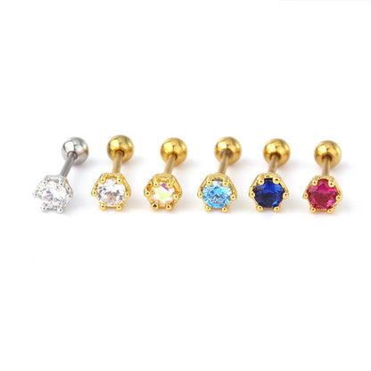 Simple Style Geometric Plating Metal Artificial Gemstones Earrings Ear Studs