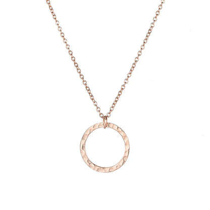 Fashion Simple Round Pendant 316lstainless Steel Necklace For Women