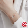 Fashion Simple S925 Sterling Silver Geometric Cross Double Buckle Zircon Inlaid Women's Bracelet