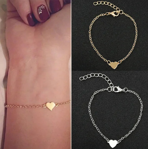 Fashion Customization Laser Engraving Heart No Inlaid Alloy Chain & Link Bracelets Wholesale