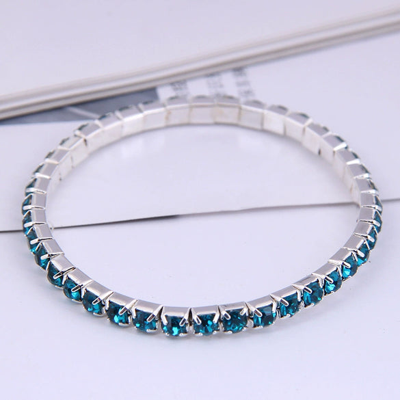 Fashion Simple Single Row Diamond Alloy Female Bracelet