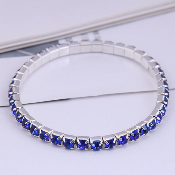 Fashion Simple Single Row Diamond Alloy Female Bracelet