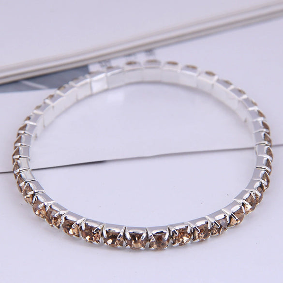 Fashion Simple Single Row Diamond Alloy Female Bracelet