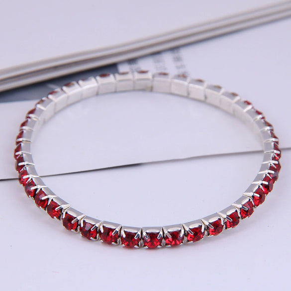 Fashion Simple Single Row Diamond Alloy Female Bracelet