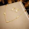 Fashion Simple Smooth Gold Plated Stainless Steel Snake Constellation Zodiac Accessories Pendant Chain Necklace Earring Bracelet For Women