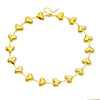 Fashion Simple Smooth Stainless Steel Love Connection Accessories Chain Necklace Bracelet Suit With Love Water Drops Bells Pattern Electroplated