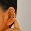 Fashion Simple Snake Leaf Alloy Fivepiece Set Ear Clip No Ear Holes Earrings Electroplated For Women With Animal Zodiac Geometry Style