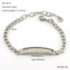 Fashion Simple 316L Stainless Steel Curved Electroplated Diamond Unisex Bracelet