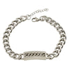 Fashion Simple 316L Stainless Steel Curved Electroplated Diamond Unisex Bracelet