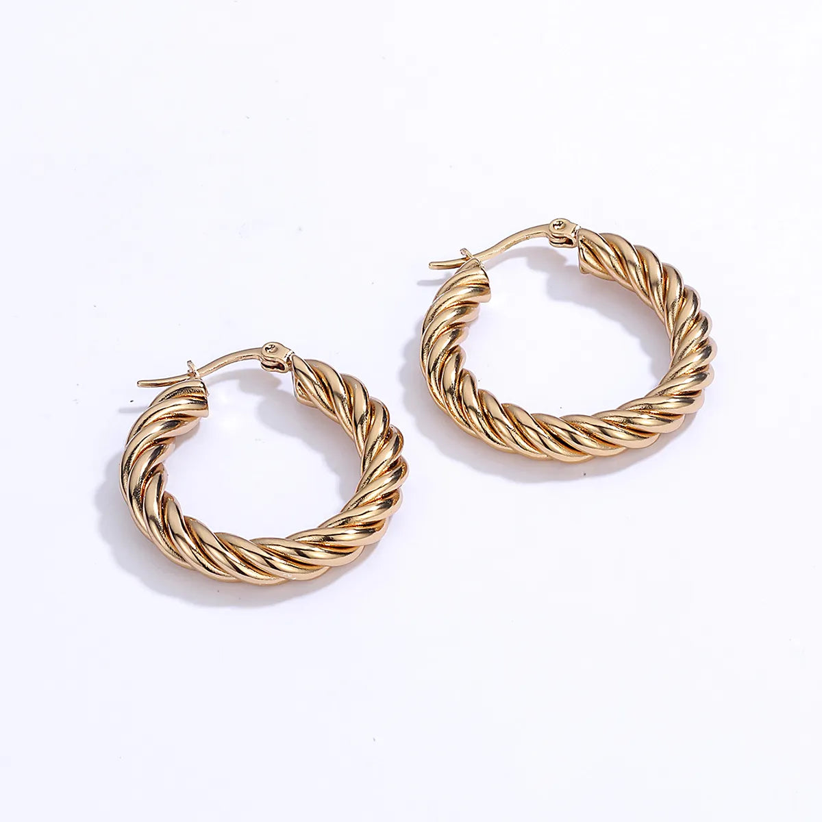 1 Piece Fashion Twist Plating Stainless Steel Earrings