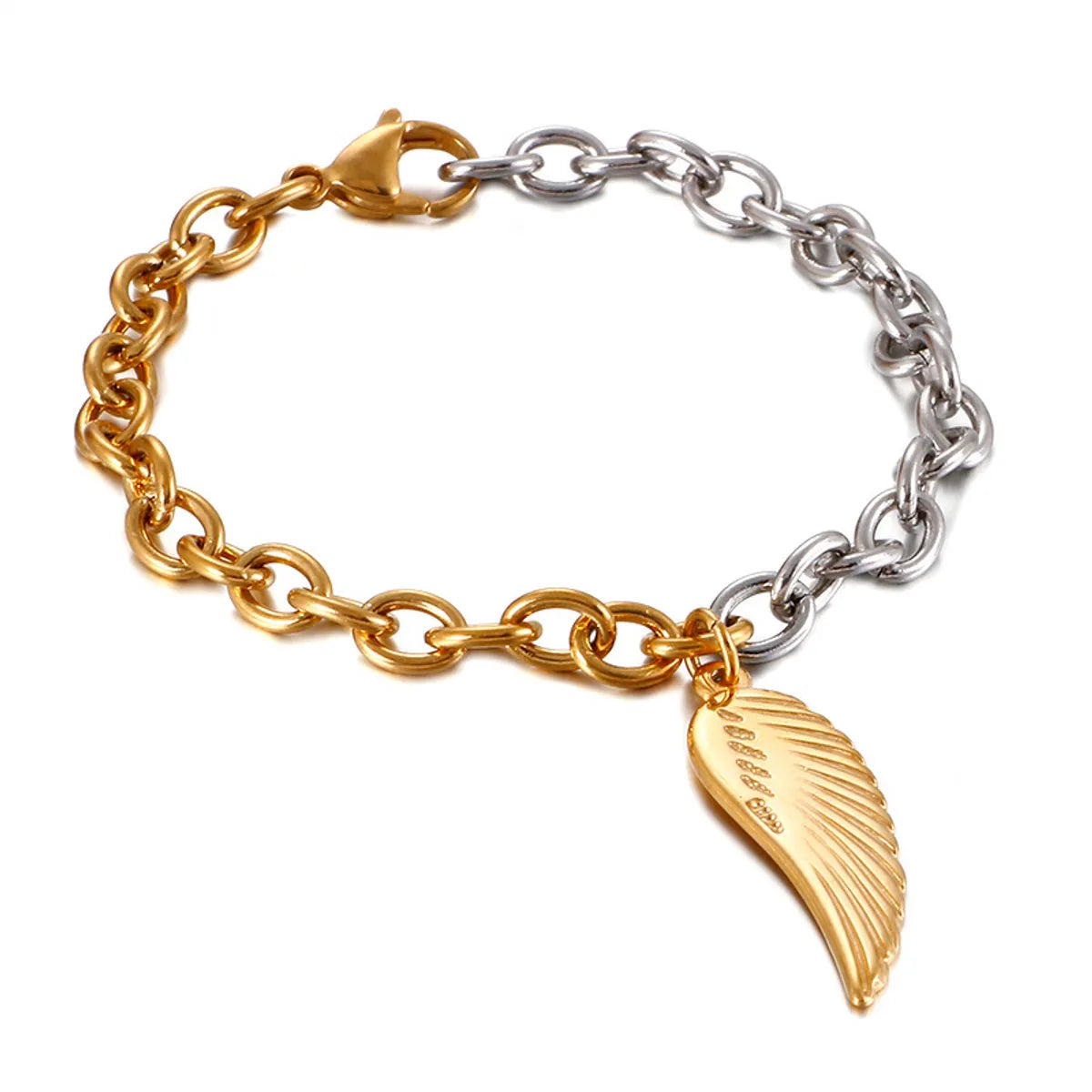 Fashion Simple Stainless Steel Feather Bracelet O-chain Men And Women Jewelry Wholesale