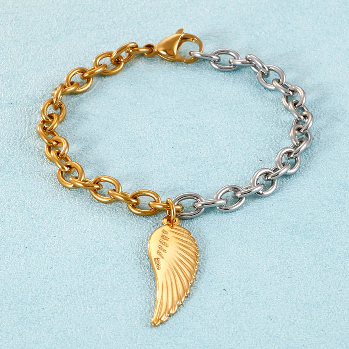 Fashion Simple Stainless Steel Feather Bracelet O-chain Men And Women Jewelry Wholesale