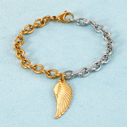 Fashion Simple Stainless Steel Feather Bracelet O-chain Men And Women Jewelry Wholesale