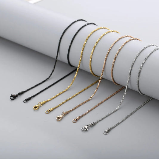 Fashion Simple Stainless Steel Geometric Snake Bone Chain Necklace