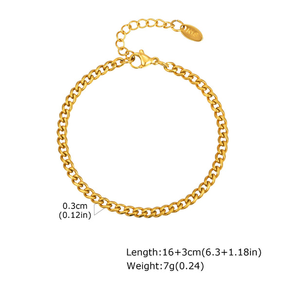 Fashion Simple Stainless Steel Women's Golden Electroplated Bracelet