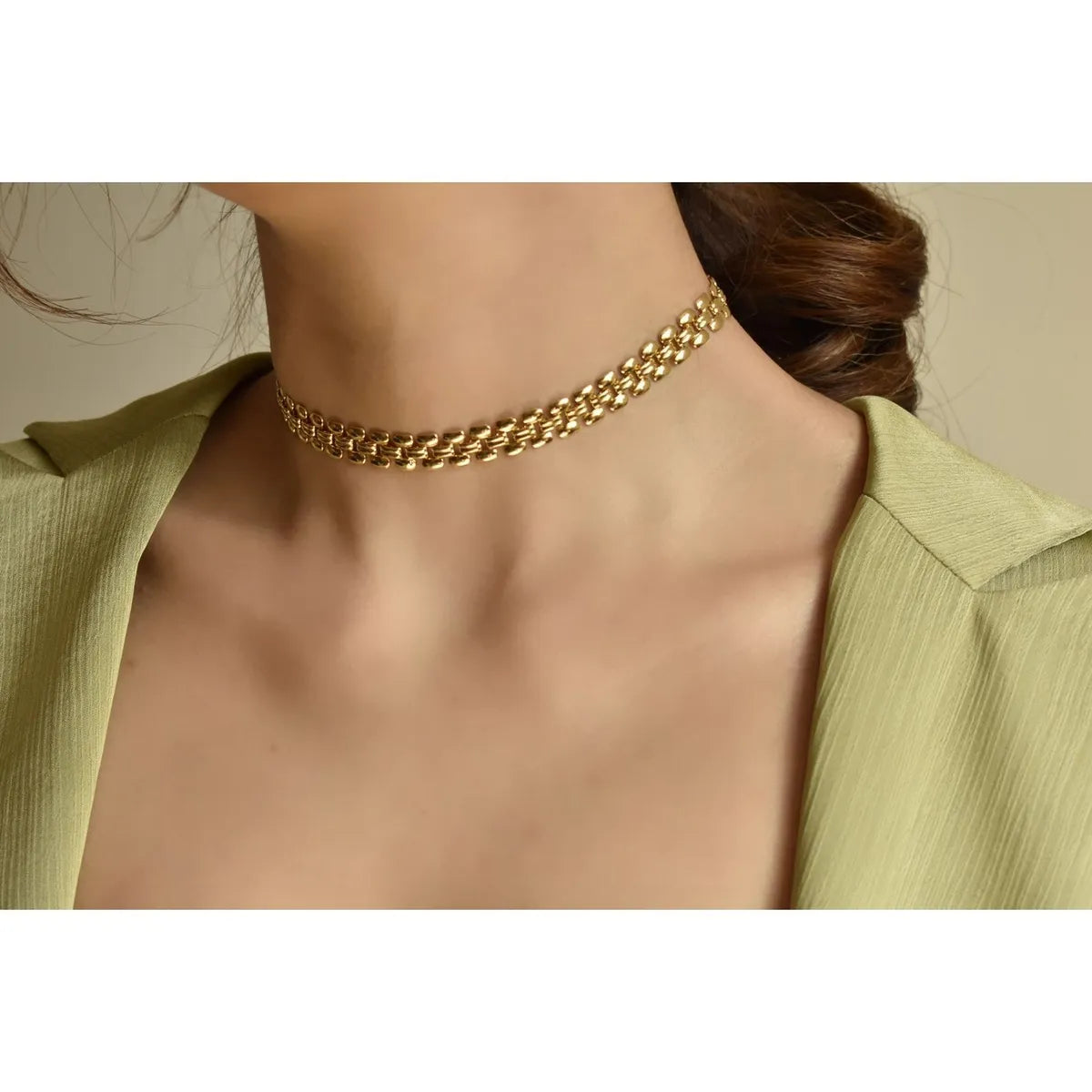 Fashion Simple Style Geometric Alloy Plating Choker