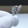 Fashion Simple Style Geometric Sterling Silver Diamond Artificial Diamond Rings